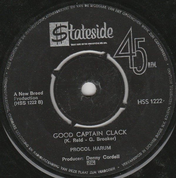 Procol Harum : Homburg / Good Captain Clack (7",45 RPM,Single)