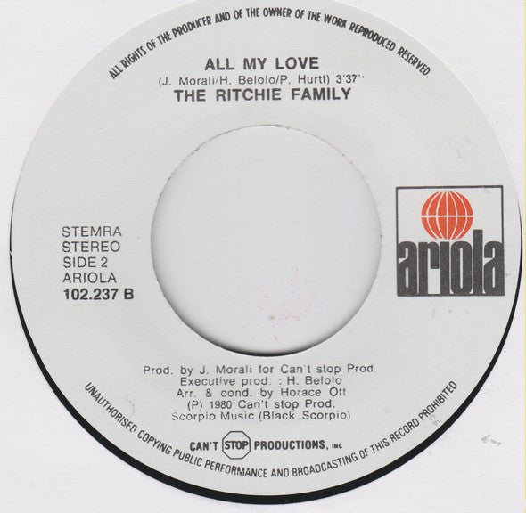 Ritchie Family, The : Give Me A Break (7",45 RPM)