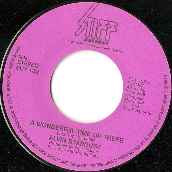 Alvin Stardust : A Wonderful Time Up There (7", Single)