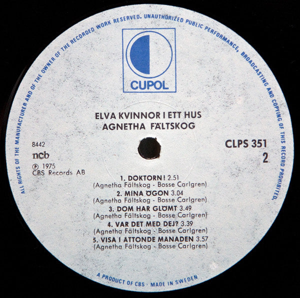 Agnetha Fältskog : Elva Kvinnor I Ett Hus (LP,Album)