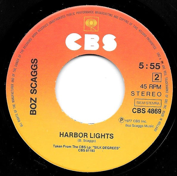 Boz Scaggs : What Can I Say / Harbor Lights (7",45 RPM,Single,Stereo)