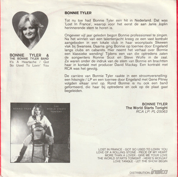 Bonnie Tyler : It's A Heartache (7",45 RPM,Single)