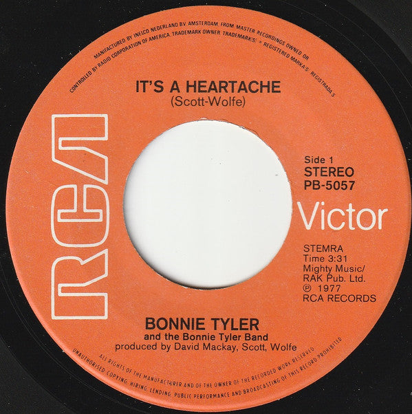 Bonnie Tyler : It's A Heartache (7",45 RPM,Single)