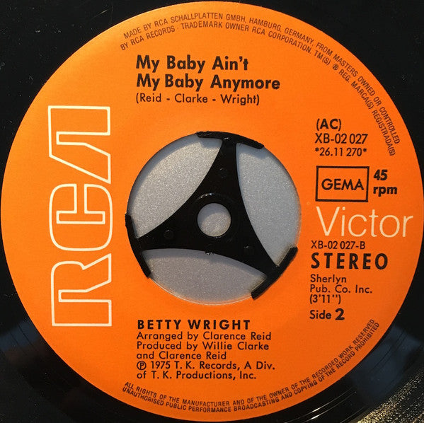 Betty Wright : Where Is The Love (7",45 RPM,Single,Stereo)