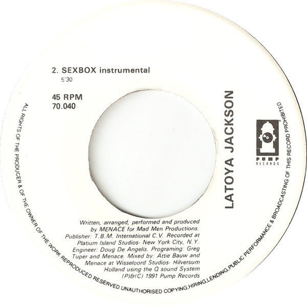 La Toya Jackson : Sexbox (7",45 RPM,Single)