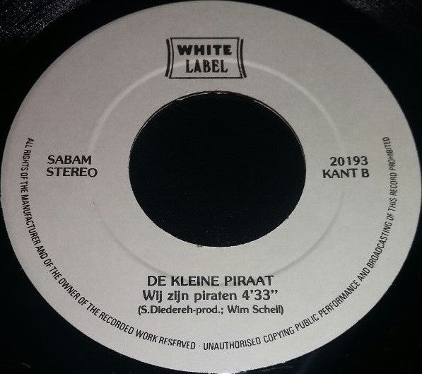 De Kleine Piraat : Wij Zijn Piraten (7",45 RPM,Single,Stereo)