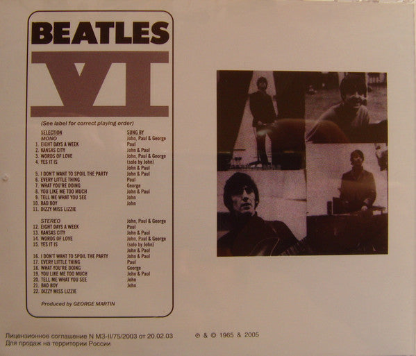 Beatles, The : Beatles VI (Album,Reissue,Unofficial Release,Stereo,Mono)