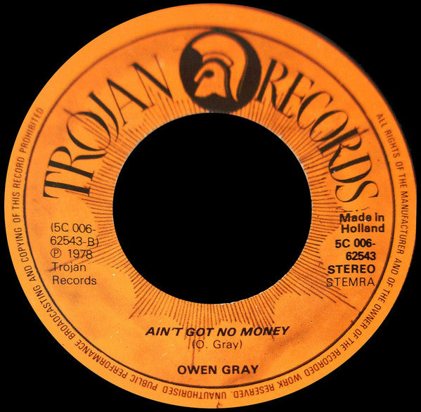 Owen Gray : Fire In A Trenchtown (7",45 RPM,Single)