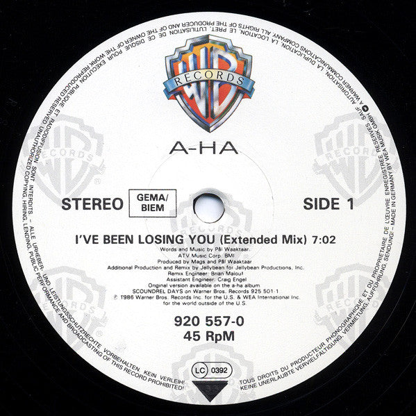 a-ha : I've Been Losing You (12",45 RPM,Maxi-Single,Stereo)
