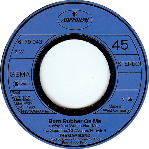 Gap Band, The : Baby Baba Boogie / Burn Rubber On Me (Why You Wanna Hurt Me) (7",45 RPM,Single,Stereo)