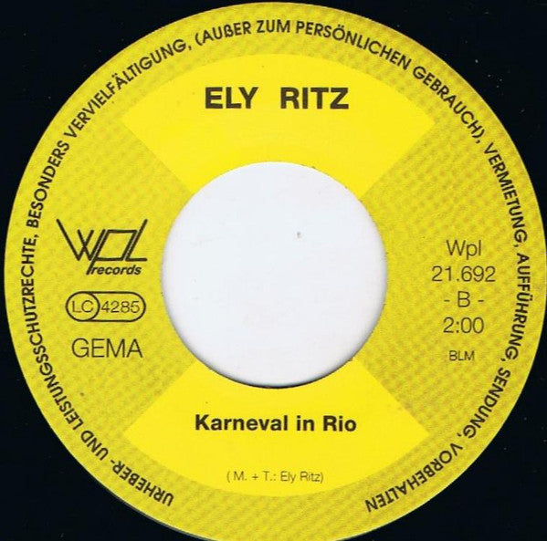 Ely Ritz : Ab Rusemondaachmorje / Karneval In Rio (7",45 RPM,Single)