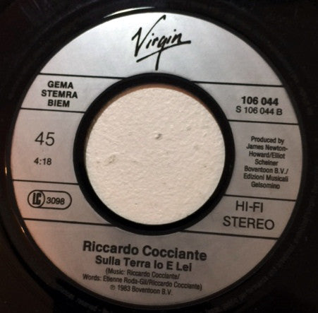 Riccardo Cocciante : Sincerità (7",Single)