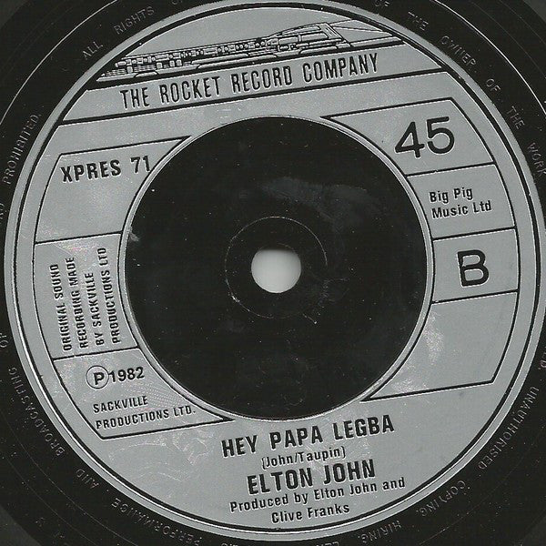 Elton John : Blue Eyes (7",45 RPM,Single)