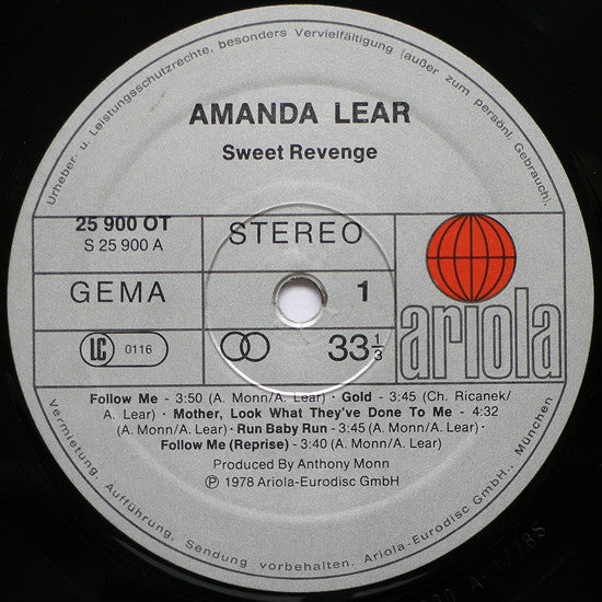 Amanda Lear : Sweet Revenge (LP,Album,Partially Mixed)