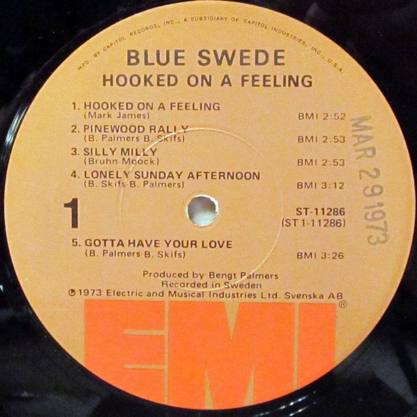 Blue Swede : Hooked On A Feeling (LP,Album,Stereo)