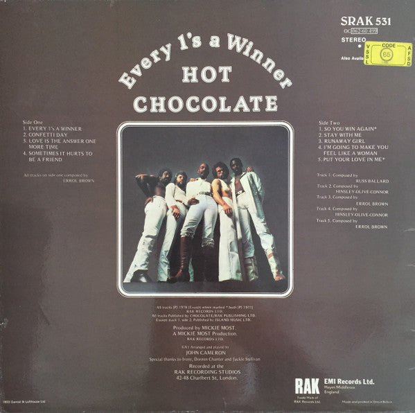Hot Chocolate : Every 1's A Winner (LP,Album)