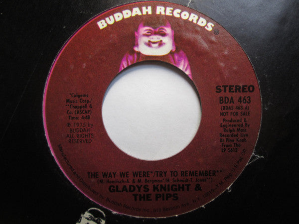 Gladys Knight And The Pips : The Way We Were / Try To Remember (7",45 RPM,Single,Promo,Stereo,Mono)