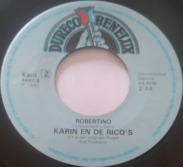 Karin & de Rico's : Tranen Op Mijn Bruidsboeket (7",45 RPM)
