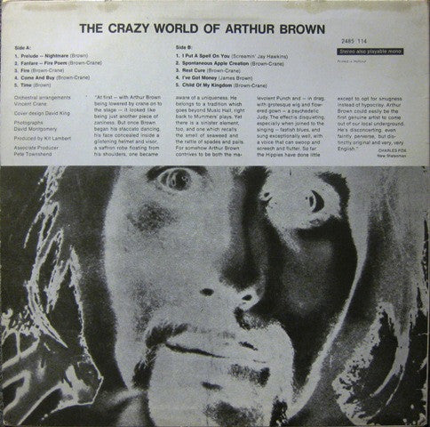 Crazy World Of Arthur Brown, The : The Crazy World Of Arthur Brown (LP,Album,Stereo)