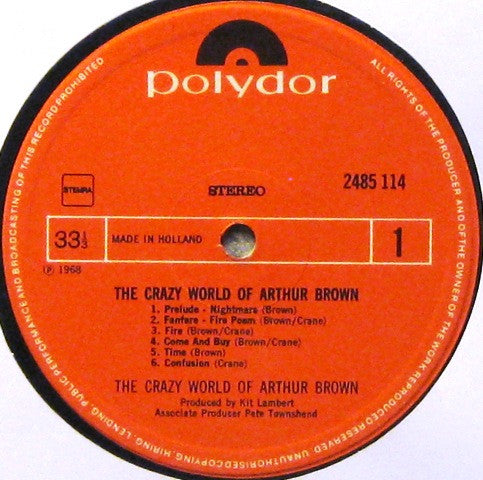 Crazy World Of Arthur Brown, The : The Crazy World Of Arthur Brown (LP,Album,Stereo)