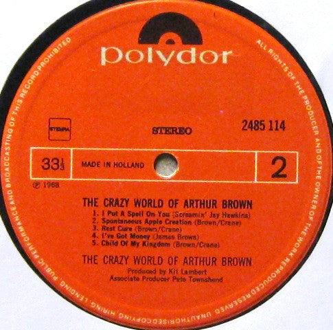 Crazy World Of Arthur Brown, The : The Crazy World Of Arthur Brown (LP,Album,Stereo)