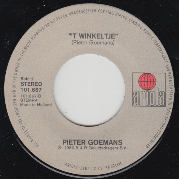 Pieter Goemans : Kat (7",Stereo)