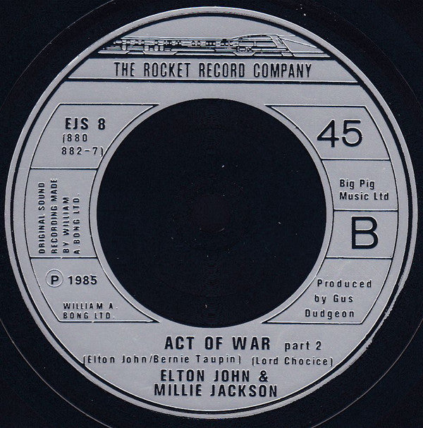 Elton John, Millie Jackson : Act Of War (7",45 RPM,Single)