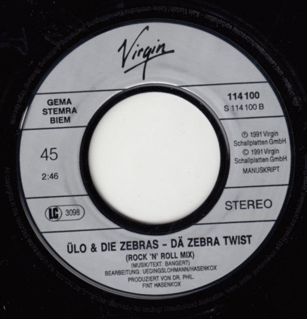 Ülo : Nä, Nä, Nä (...Geh Mich Weg Mit Dä Doof) (7",45 RPM,Single,Stereo)