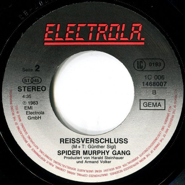 Spider Murphy Gang : Mir San A Bayrische Band (7",45 RPM,Single)