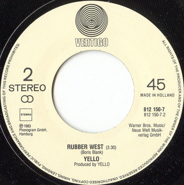 Yello : I Love You (7",45 RPM,Single,Stereo)