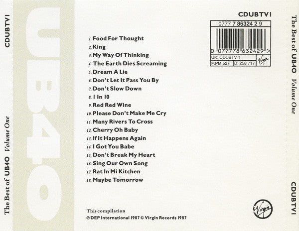 UB40 : The Best Of UB40 - Volume One (Compilation)