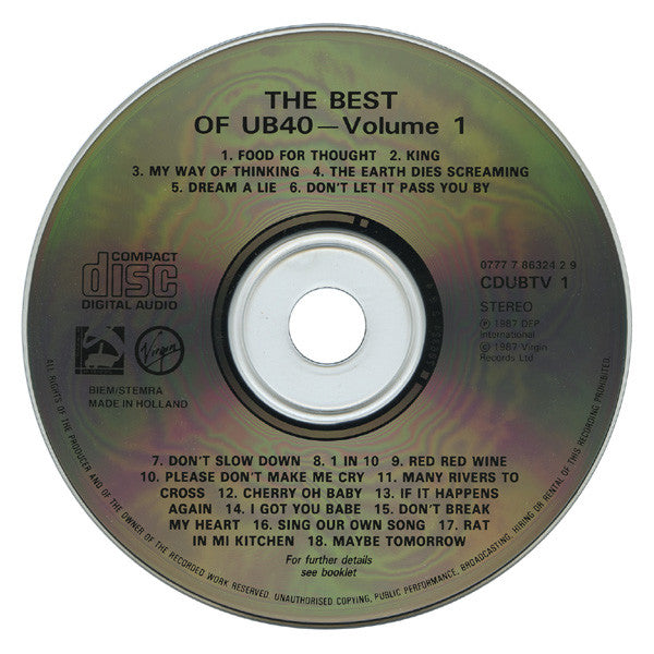 UB40 : The Best Of UB40 - Volume One (Compilation)