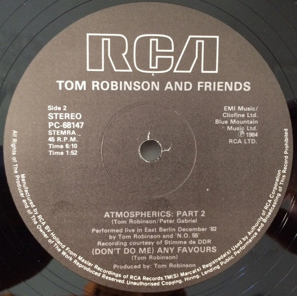Tom Robinson : Listen To The Radio (Atmospherics) (12",45 RPM,Stereo)