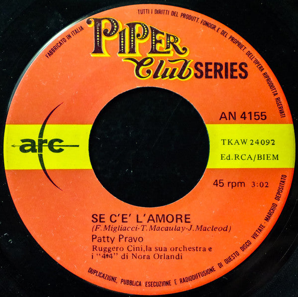Patty Pravo : La Bambola / Se C'È L'Amore (7",Single,45 RPM)