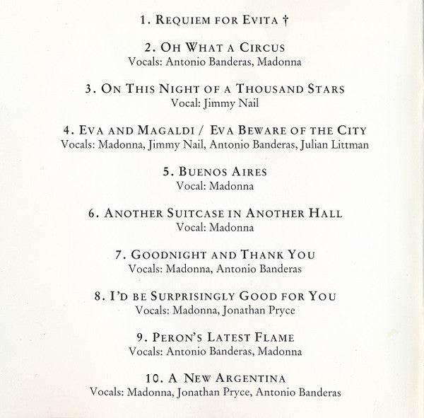 Andrew Lloyd Webber And Tim Rice : Evita (Music From The Motion Picture) (Album,Stereo)