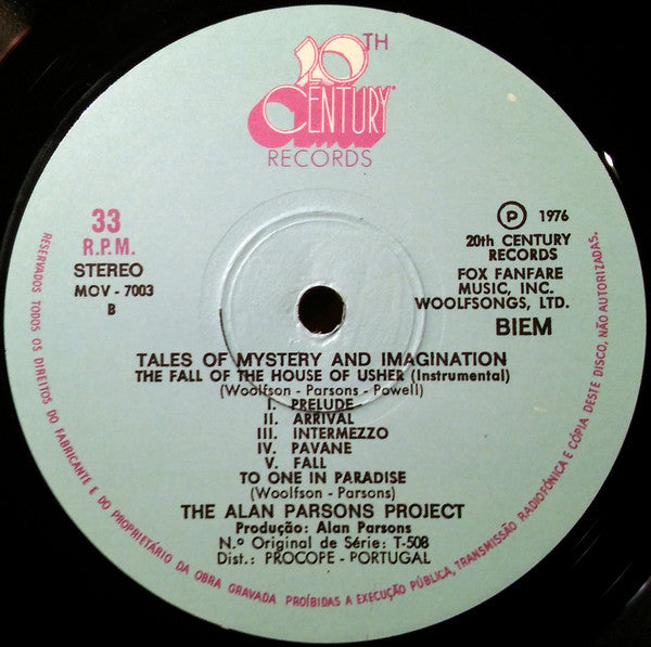 Alan Parsons Project, The : Tales Of Mystery And Imagination (LP,Album)