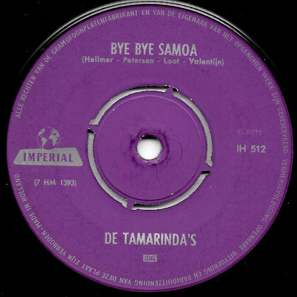 De Tamarinda's : Wini-Wini / Bye Bye Samoa (7",45 RPM,Single)