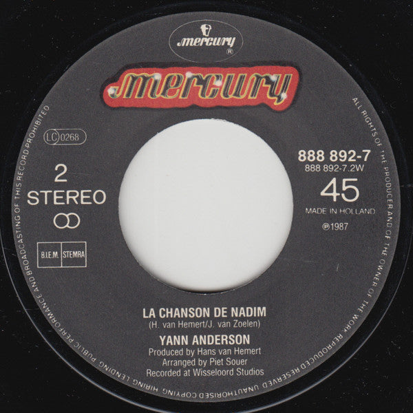 Yann Andersen : Song For Nadim (7",45 RPM,Single)