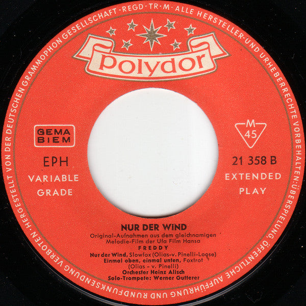 Freddy Quinn : Nur Der Wind (7",45 RPM,EP,Mono)