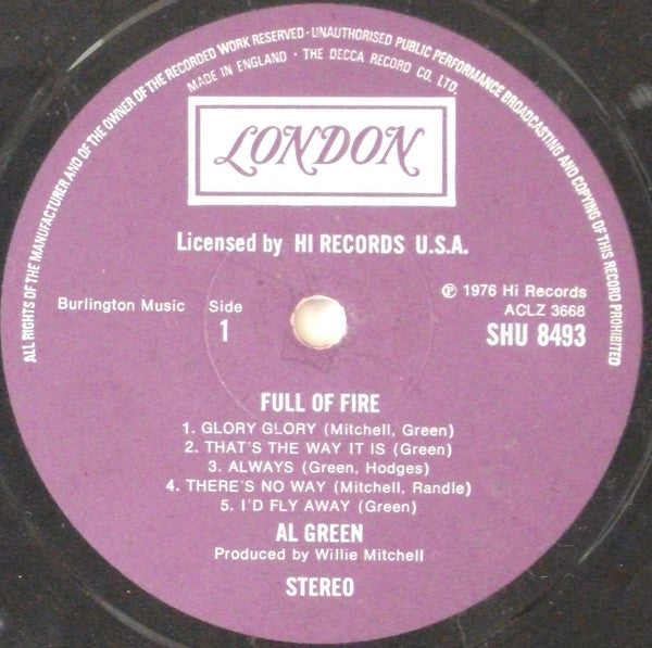 Al Green : Full Of Fire (LP,Album)