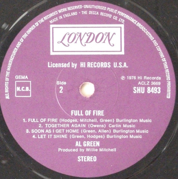 Al Green : Full Of Fire (LP,Album)