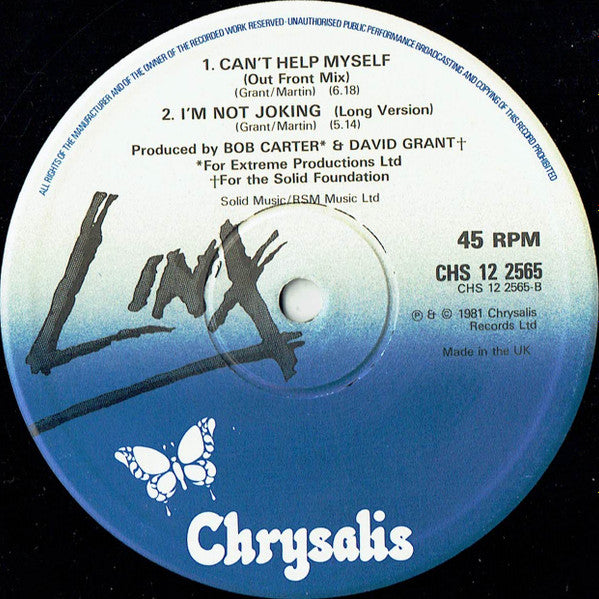 Linx : Can't Help Myself (12",Single,45 RPM)