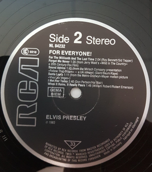Elvis* : Elvis For Everyone! (LP, Album, RE)