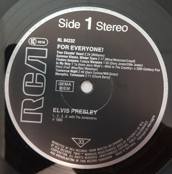 Elvis* : Elvis For Everyone! (LP, Album, RE)