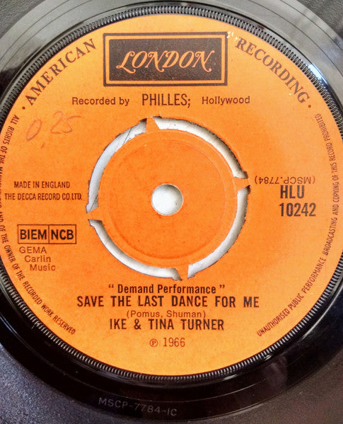 Ike & Tina Turner : River Deep - Mountain High / Save The Last Dance For Me (7",45 RPM,Single)
