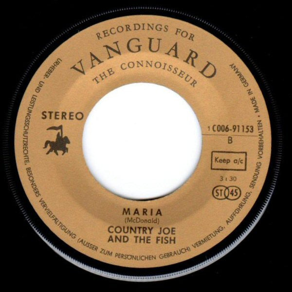 Country Joe And The Fish : Fish Cheer & I Feel-Like-I'm-Fixin'-To-Die-Rag / Maria (7",Single,45 RPM)