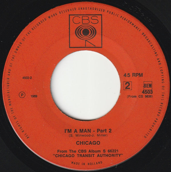 Chicago (2) : I'm A Man - Part 1 / I'm A Man - Part 2 (7",45 RPM,Single)