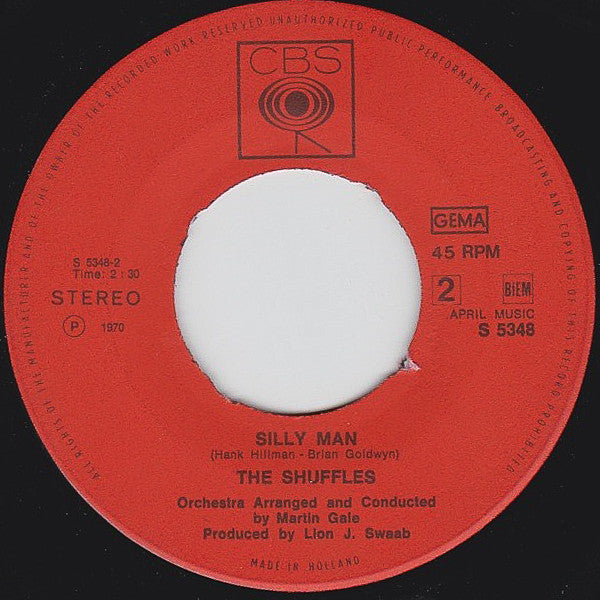 Shuffles, The : Teardrop On Teardrop / Silly Man (7",45 RPM,Single,Stereo)
