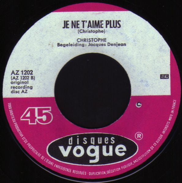 Christophe : Aline (7", Single)