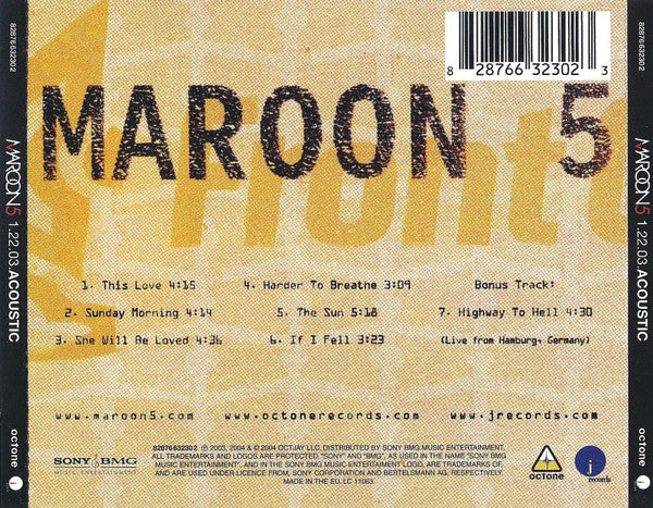 Maroon 5 : 1.22.03. Acoustic ()
